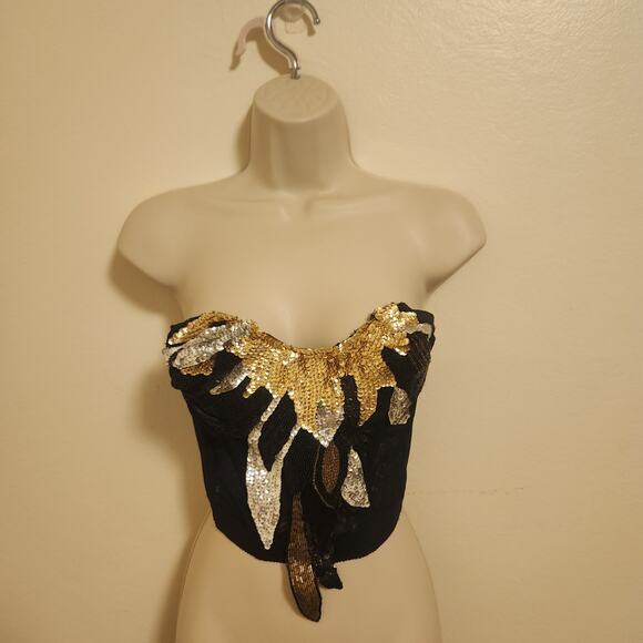 Vintage Gelmart Sequined Bustier 36B - Picture 1 of 4